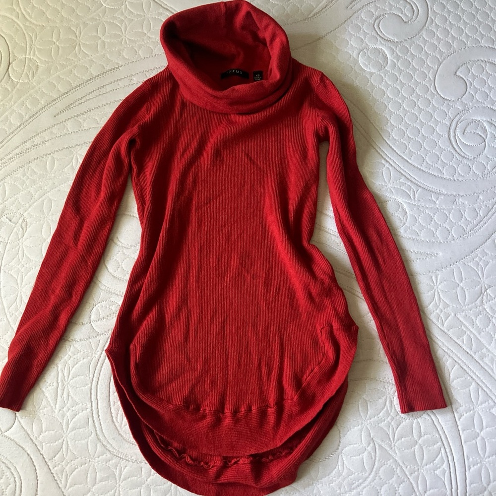 Orange turtle neck Women's Sweater